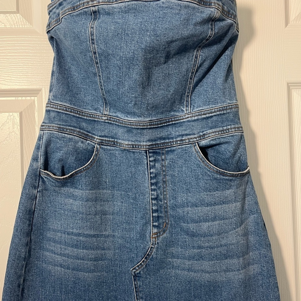 VICI Olivia Strapless Denim Dress Size M EUC - Picture 4 of 12